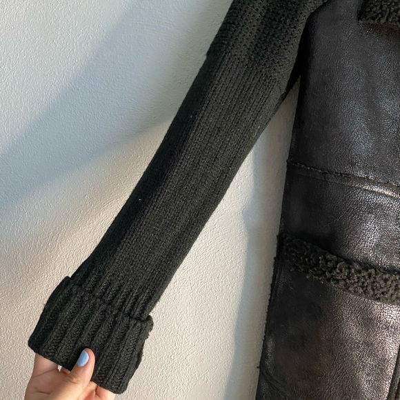 Sweater Jacket Womens Size Medium Open Front Mixed Fabric Cozy Winter Fall - Picture 4 of 9